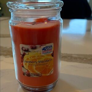 Large 20 oz. Cranberry Mandarin Orange Candle in a jar